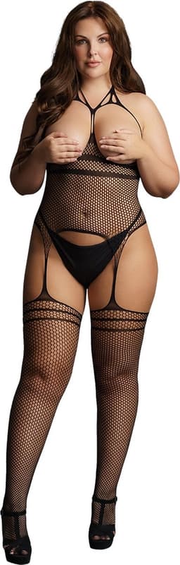 Shots - Le Désir Bodystocking met Bretels en Bandjes - Plus Size black OSX — thumbnail 15