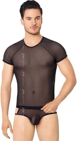 Netstof heren shirt en string zwart M/L — thumbnail 1