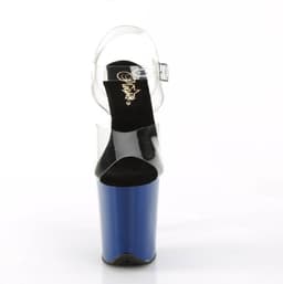 Pleaser - FLAMINGO808 Sandaal met enkelband, Paaldans schoenen - US 7 - 37 Shoes - Transparant/Blauw — thumbnail 5