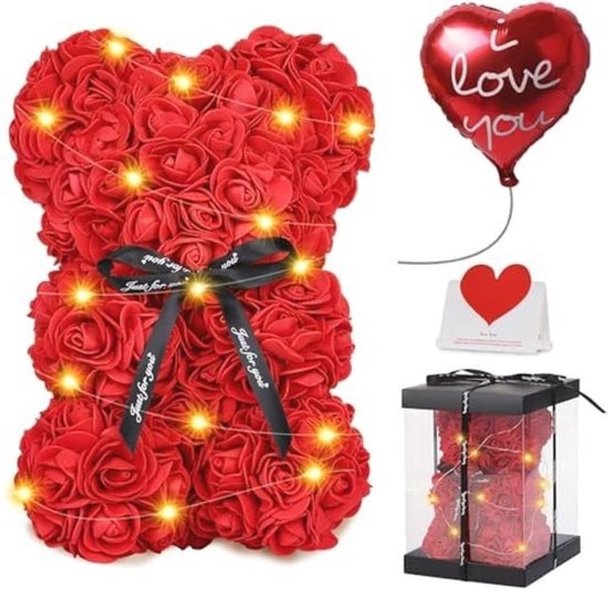 Schattige rozenbeer cadeau voor haar, Valentijnsdag, schattige decoratie voor meisjes, vriendinnen en vrouwen — afbeelding 1