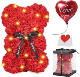 Schattige rozenbeer cadeau voor haar, Valentijnsdag, schattige decoratie voor meisjes, vriendinnen en vrouwen — thumbnail 1