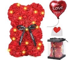 Schattige rozenbeer cadeau voor haar, Valentijnsdag, schattige decoratie voor meisjes, vriendinnen en vrouwen