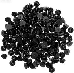 100 stuks rubberen pin achterkant, vlinderpin back steeksluiting, ronde vervanging speld voor knutselen, doe-het-zelf sieraden, uniform badge, spelden maken van sieraden — thumbnail 1