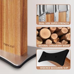 hecef Magnetisch Messenblok Zonder Messen, Krachtige Magneten aan Beide Zijden, Hoogwaardig Hout, Stevige Ruimtebesparende Organizer voor Koksmes, Hakmes, Schaar (24x26,6 cm) — thumbnail 3