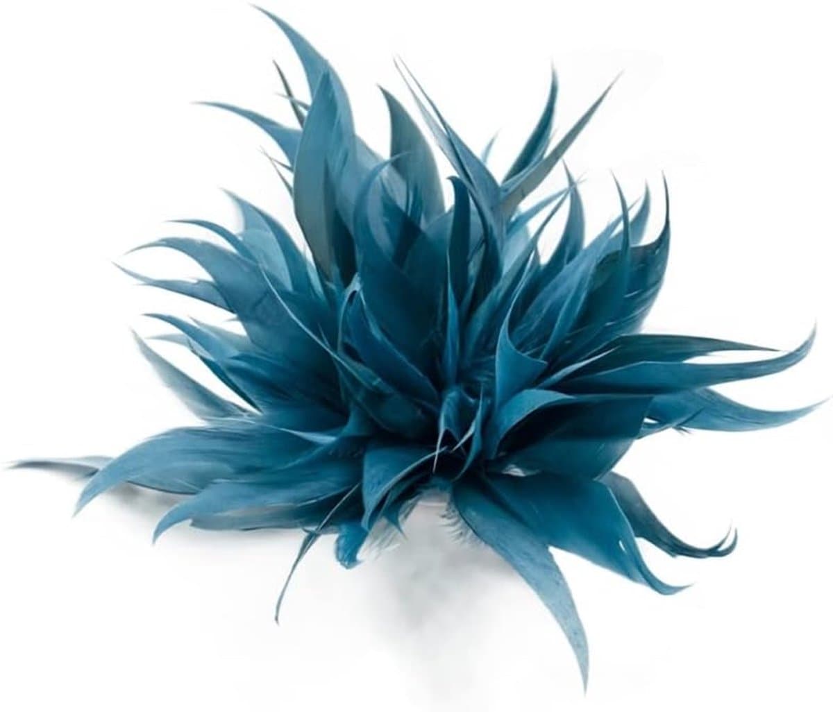 Broche met veren voor dames, pluizige veer broche struisvogelveer broche bruid bruiloft hoofdtooi kostuum decoratie veren haaraccessoire haarclip broche voor vrouwen meisjes Halloween feest — afbeelding 1