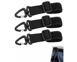 Belt holder 3 pieces black nylon - robust and adjustable clip for work gloves, tactical gloves, garden and safety. - ShopVlot