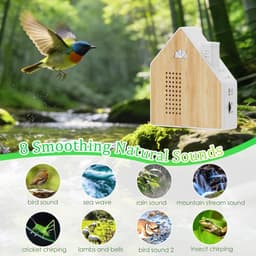 Box met Sensor en Led-lampjes, Natuurgeluiden Sound Box met 8 natuurlijke geluiden, Ontspannend vogelgezang voor badkamer, spa, gasten, toilet en ontspanning, individuele volumeregeling — thumbnail 2