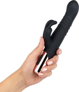 Rosy Gold - Rabbit Vibrator Met Stootfunctie - Zwart — thumbnail 11
