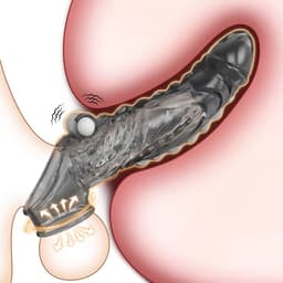 Penis sleeve Vibrerend - Oprekbare Sleeve - Cockring - Penis Verlenger - Open Balzak — thumbnail 3