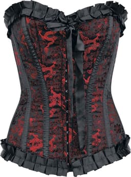Burleska Lily Hook Red Dragon Dames Corsage - zwart/rood - M — thumbnail 1