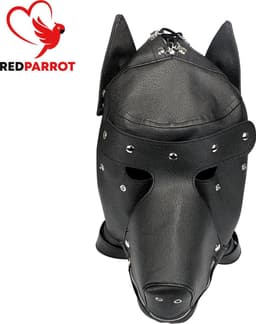 Leren fetisj masker - BDSM - Rollenspel - Dominantie - 3 in 1 - Erotisch masker - Hond - Verstelbaar - Kunstleer — thumbnail 5