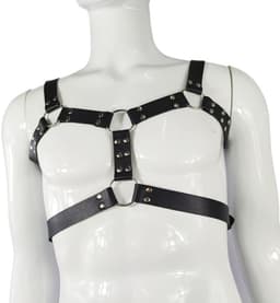 Body - Rave harness - Pride - Dubbele band - Met gespen - Kunstleer - Zwart — thumbnail 1