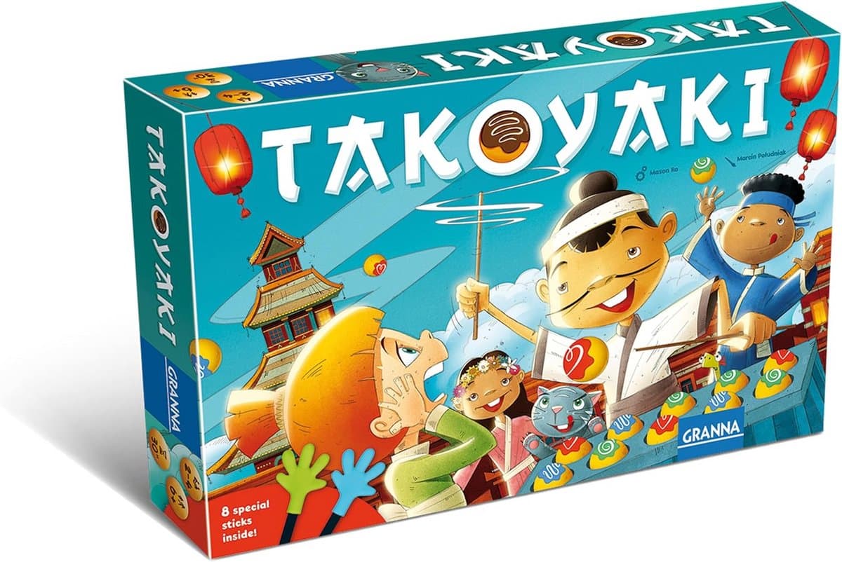 Behendigheidsspel Takoyaki - Snel Familiespel met Eetstokjes voor 2 tot 4 Spelers — afbeelding 1
