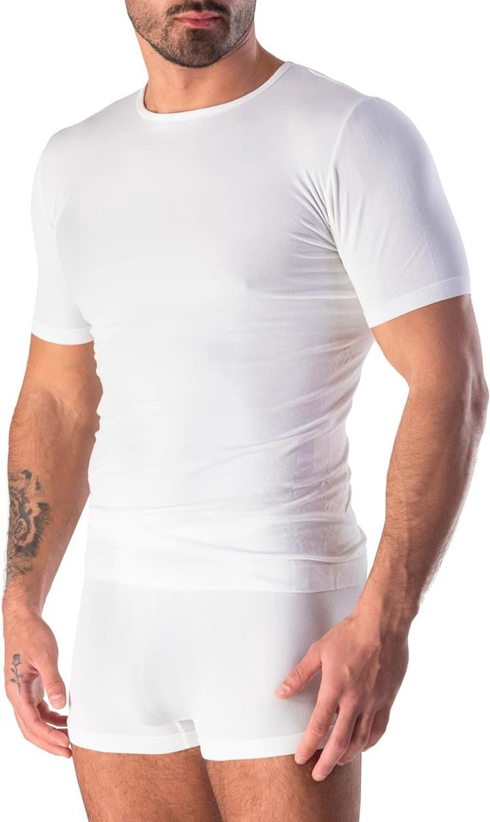 Heren T-shirt van bamboe, ronde hals, naadloos - ademend en comfortabel ondergoed — afbeelding 1