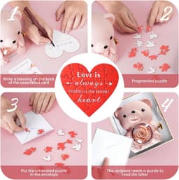 Romantische teddybeer met geconserveerde roos en hartvormige halsketting - Perfect cadeau voor Valentijnsdag, Moederdag en bruiloften — thumbnail 7