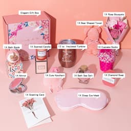 Unieke Verjaardagscadeaus Set voor Vrouwen - Geschenken Mand Ideeën en Wijn Tuimelaar Set — thumbnail 4