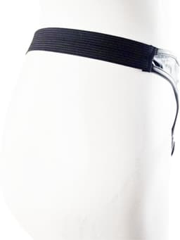 BamBella ® - String Maat S/M Datex Zwart (Latex en stof SM kleding BDSM erotische heren kleding ondergoed lingerie onderbroek zwart — thumbnail 3