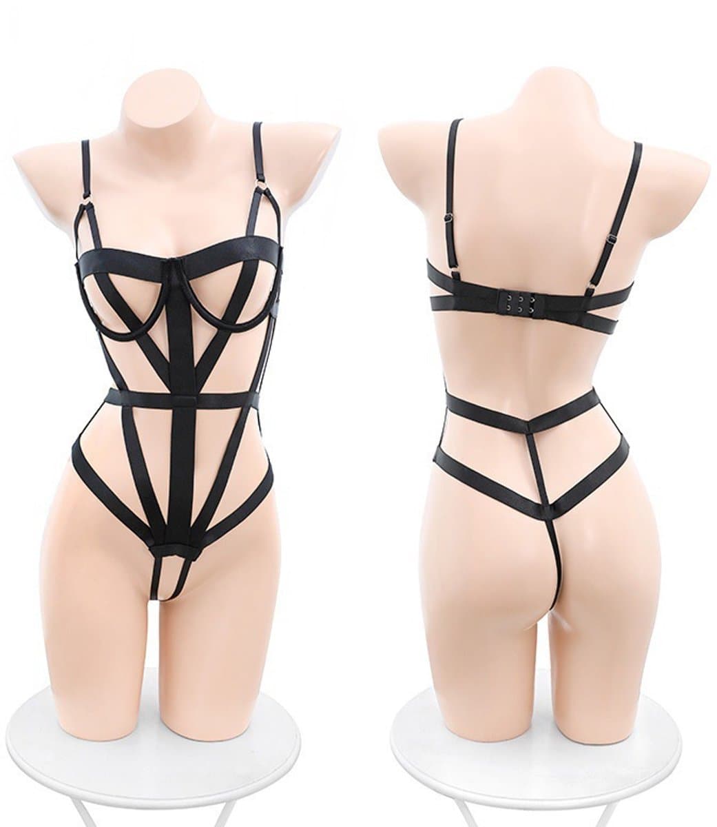 Oneay Sexy Lingerie Set Vrouwen – Kant Body Bodysuit Nachtkleding – Verleidelijke Lingerie Outfit – Zwart One Size — afbeelding 1