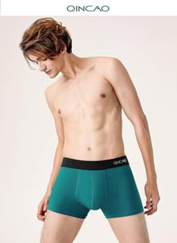 QINCAO boxerbroek voor heren, 6 stuks per pakket, zonder jeukende etiket, onderbroek voor mannen, ondergoed, boxer, katoen — thumbnail 2