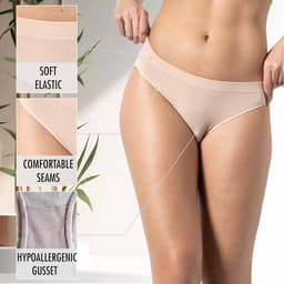 3x Comfortabele Dames Slips Hoge Taille Bamboe - Naadloos Ondergoed — thumbnail 4
