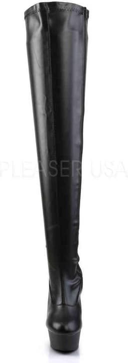 EU 38 = US 8 | DELIGHT-3000 | 6 Heel, 1 3/4 PF Thigh High Boot, Side Zip — thumbnail 2