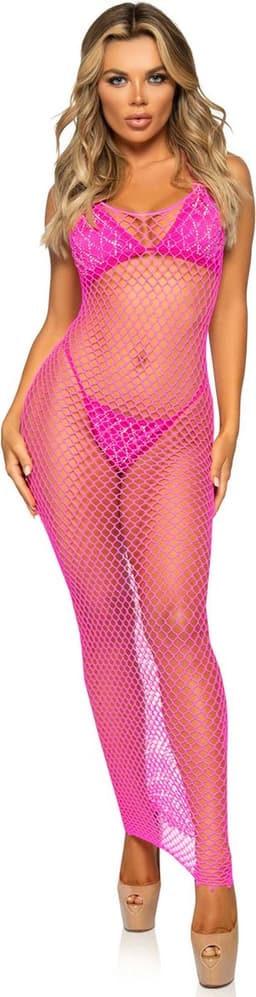 Woven twist net maxi dress — thumbnail 5