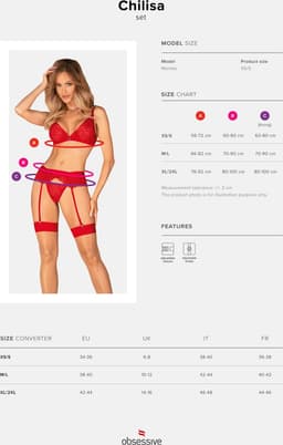 Obsessive - Chilisa Driedelige Set - Rood — thumbnail 3