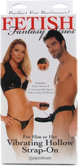 Fetish Fantasy - Vibrating Hollow Strap-On - Dildo - Zwart — thumbnail 18
