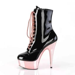 Pleaser Enkellaars -39 Shoes- DELIGHT-1020 Zwart/Roze — thumbnail 3