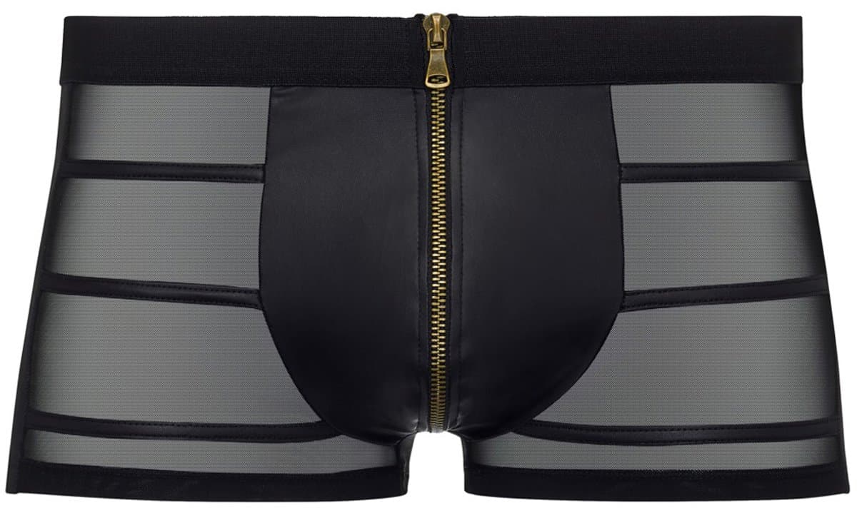 NEK – Uitdagende Shorts met Rits Sluiting en Powernet Inzet Stukken voor de Stoere Heren – Maat L – Zwart — afbeelding 1