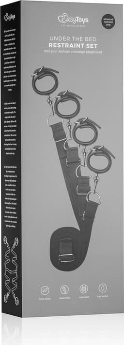EasyToys - Under Mattress Restraint Set - Duurzaam - Kunstleer - Bondage Set - BDSM Set - Bondage - Sex Toys voor Vrouwen en Mannen - Zwart — thumbnail 5
