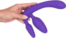 You2Toys - Drie Dubbele Voorbind Dildo - Paars - Vrouw - Speeltjes - Strapon - voorbinddildo - Dildo - Vibrator - Penis - Buttplug - Sexy - Tril ei - Erotische - Man - Dames — thumbnail 3