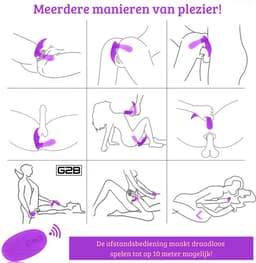 G2B® Clitoris Zuiger - Luchtdruk Vibrator met Afstandsbediening - Clitoris & G-spot Stimulator - Vibrators voor Vrouwen Realistisch & Koppels - 20 Standen - Verwarmd - Waterproof - Sex Toys Couples - Paars — thumbnail 10