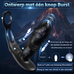 IntiMate® P SpotMaster - Prostaat Stimulator voor Mannen - Anale Vibrator met Dubbele Penisringen - 3 in 1 Buttplug voor Mannen - Seksspeeltje voor Mannen - Vibrerende Dildo met Penisring - Prostaat Massager Sex Toys voor Mannen - Stotende Buttplug — thumbnail 11