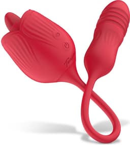 Teazers - Vibrator met Stotende Dildo - Vibrators voor Vrouwen - Sex Toys voor Vrouwen - Thrusting Dildo - Stotende Dildo voor Vrouwen - Dildo’s - Rood — thumbnail 4