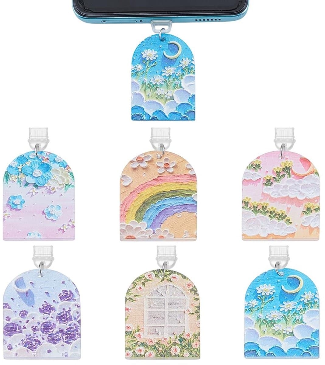 Dailygoods - Set van 6 USB Stofstekkers in Kleurrijke Designs — afbeelding 1