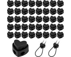 40 stuks koordstoppers 2 gaten 4 mm nylon