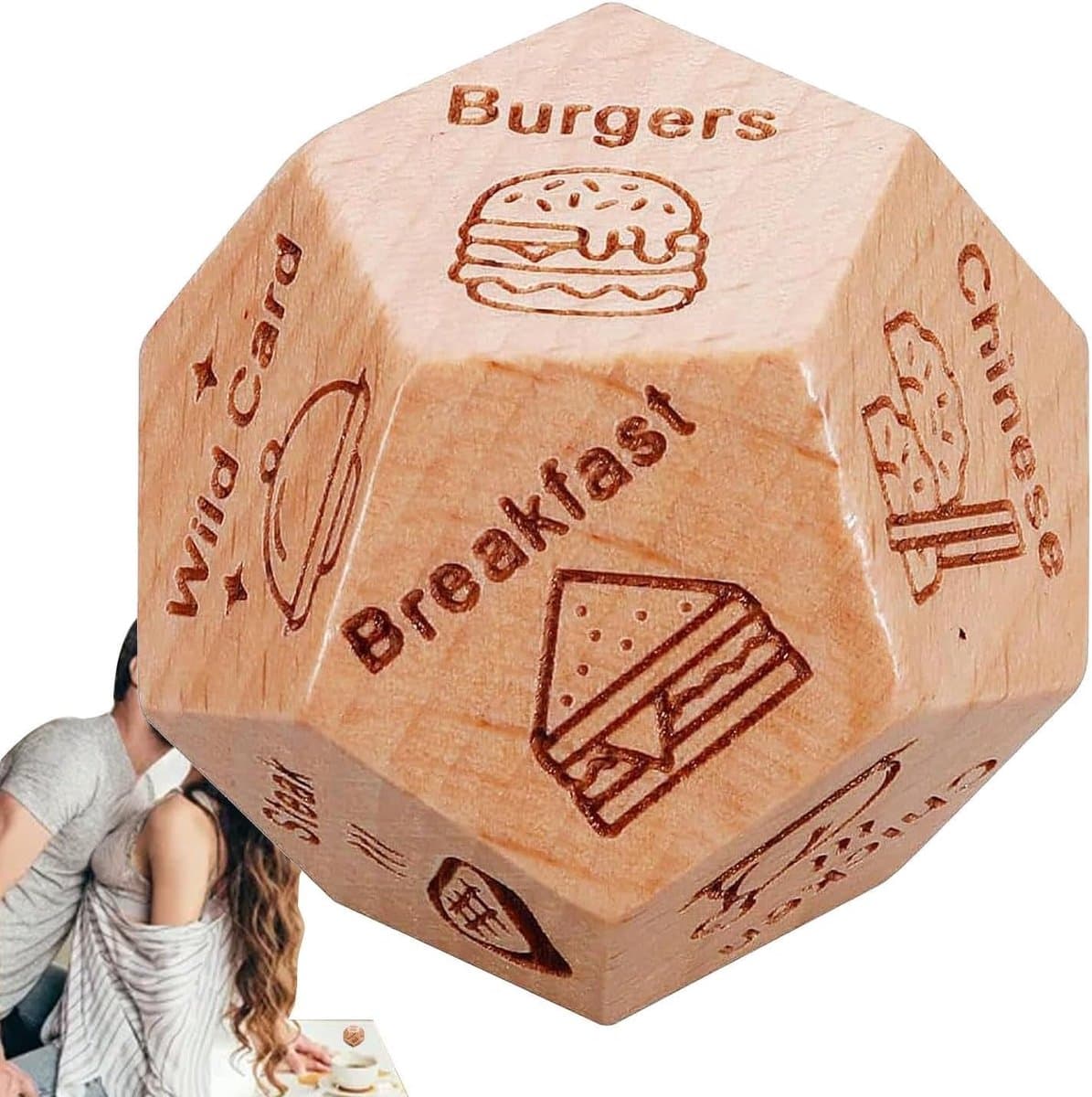 Dobbelspel Koppels - Date Night Spel - Romantische Avonden - Houten Materiaal - 3x3x3 cm - Niet gespecificeerd — afbeelding 1