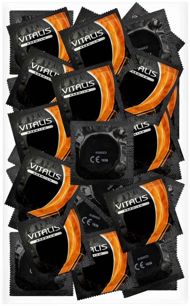 Vitalis 100 Premium Ribbed condooms met ribbels - gevoelsechte gestructureerde — afbeelding 1
