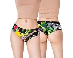 Dames Slips met Vrolijke Print - Comfortabele Onderbroek met Aardbeien & Dieren Motieven