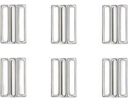 6 Bikini sluitingen metaal 2 cm, zonder naaien