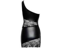 Cottelli Collection - Asymmetrische Kanten Mini Jurk - Zwart
