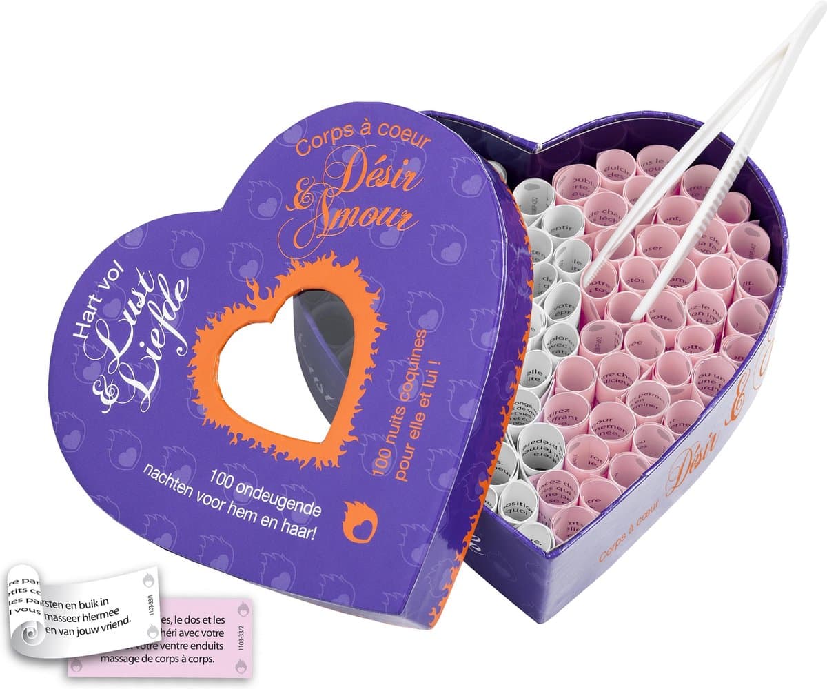 Tease & Please Hart Vol Lust & Liefde - Paars - Erotisch Bordspel — afbeelding 1