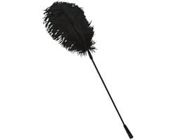 Bad Kitty – 38 cm Enkele Struisvogel Veer Kietelaar voor de Lichte Strelingen – Zwart