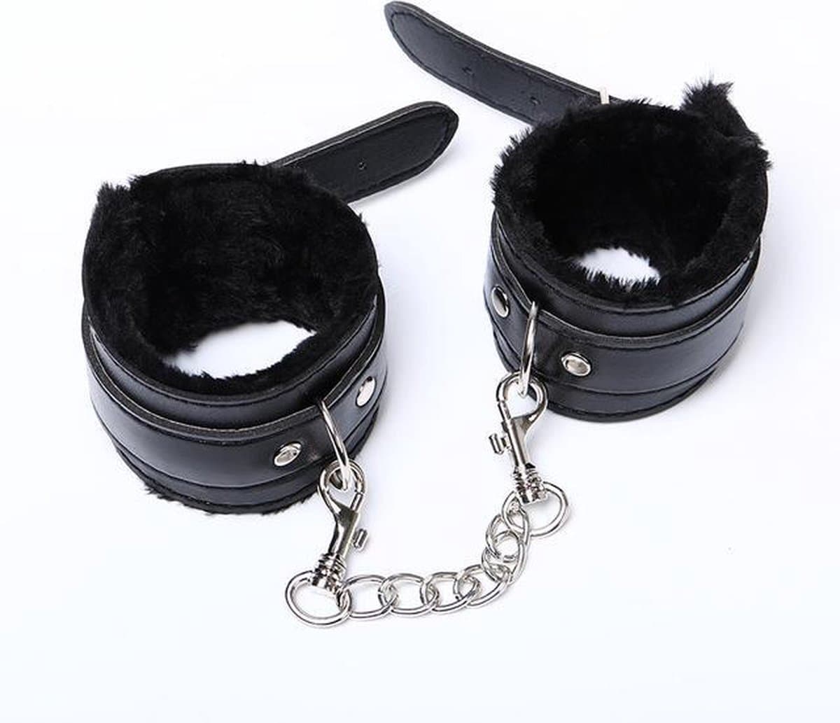 Handboeien - BDSM - SM - Zwart Pluche - Bondage — afbeelding 1