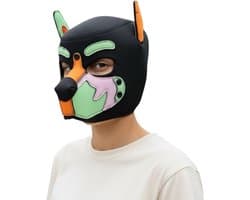 Honden Masker Orange Groen Roze Zwart – Puppy Play Masker – Verstelbaar & Comfortabel – Uniseks BDSM Accessoire – Kinky Pleasure®