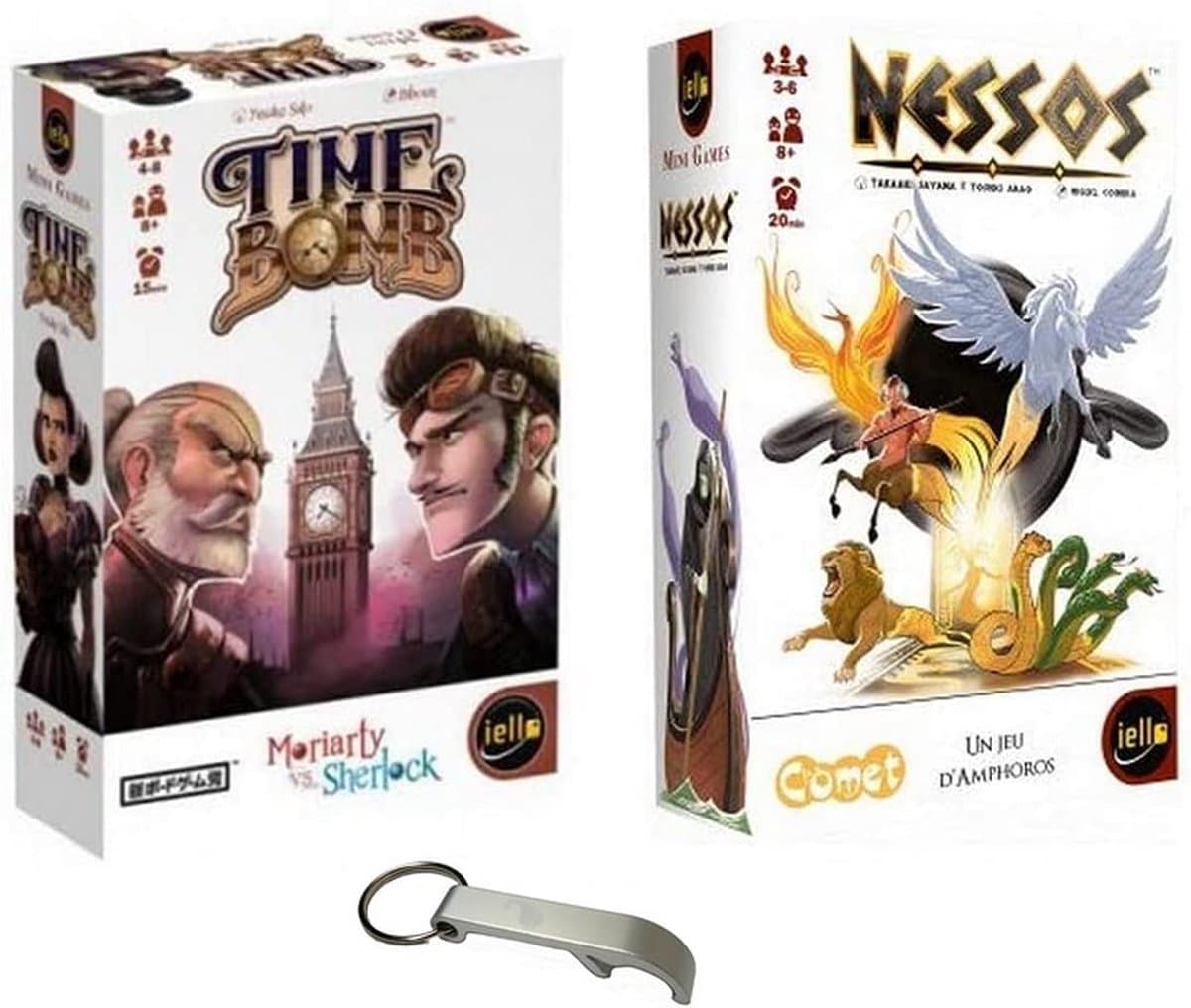 Twee Bordspellen - Kaartspel Uitdaging - Familie Avond - Inclusief Flesopener - 15x22x4 cm — afbeelding 1