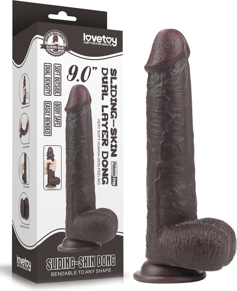 Lovetoy - Realistische XXL Dildo Met Zuignap 23 x 4 cm - Bruin — afbeelding 1