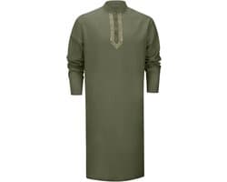 Islamitische heren abaya moslim zakken gebedskleding robe lang Arabisch linnen uitsparing Djellaba A8
