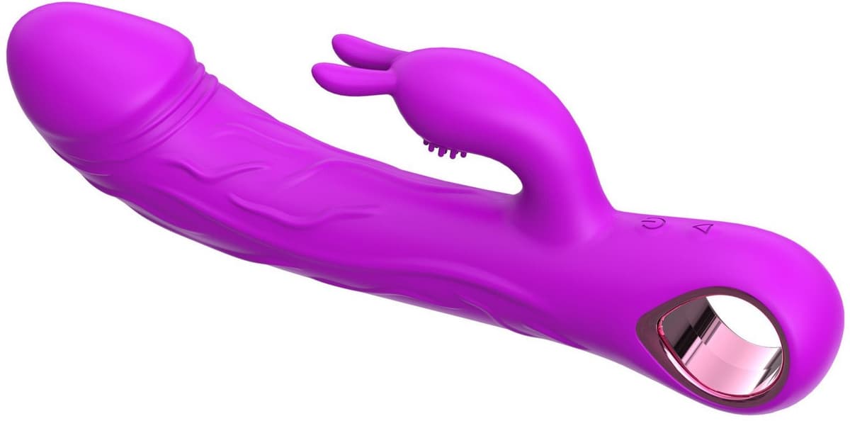 Luxe Konijnen Vibrator - Oplaadbare G-Spot & Klitoris Massager - Dual Stimulatie Seksspeeltje met Magnetisch Opladen - Waterdichte Vibrator - Fluisterstil & Huidvriendelijk Siliconen - 22.5cm - Roze — afbeelding 1